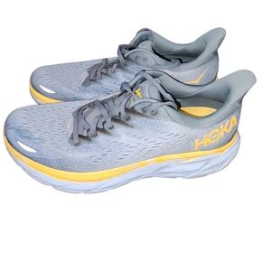 HOKA Gray and Yellow Running Shoes